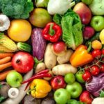 Variety of colorful fruits and vegetables rich in antioxidants
