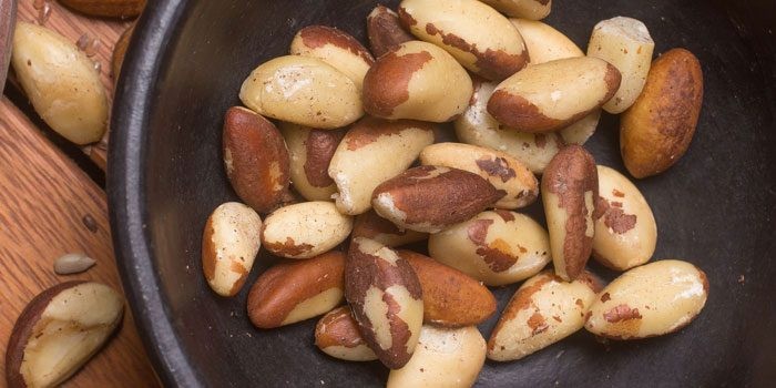 Close-up of Brazil nuts, a good source of Selenium