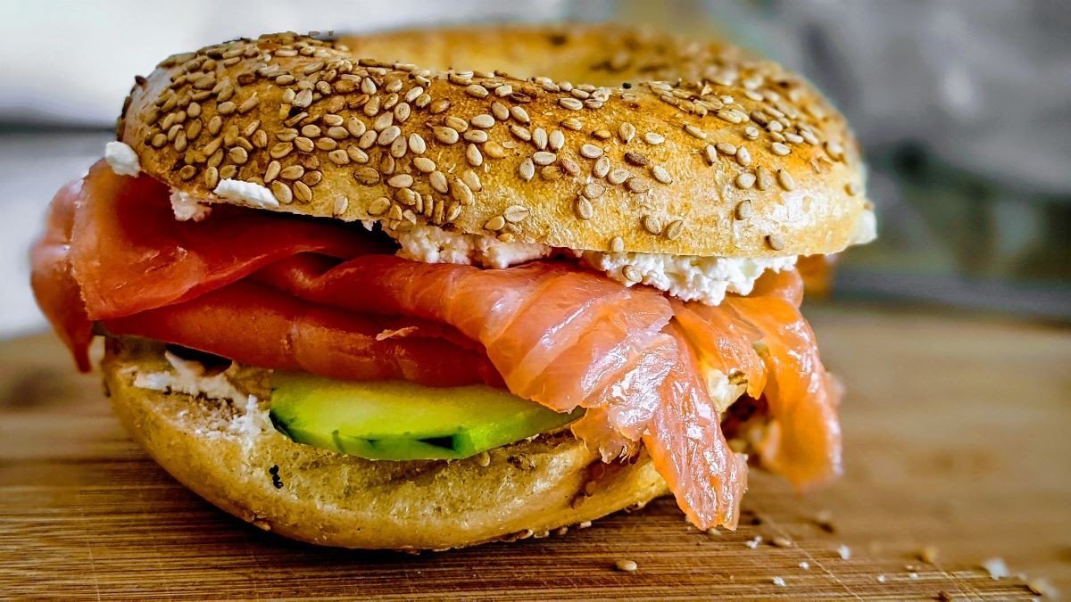 Bagel with cream cheese and lox from Russ & Daughters
