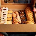 Packed cookies are prepared for shipping out of state.