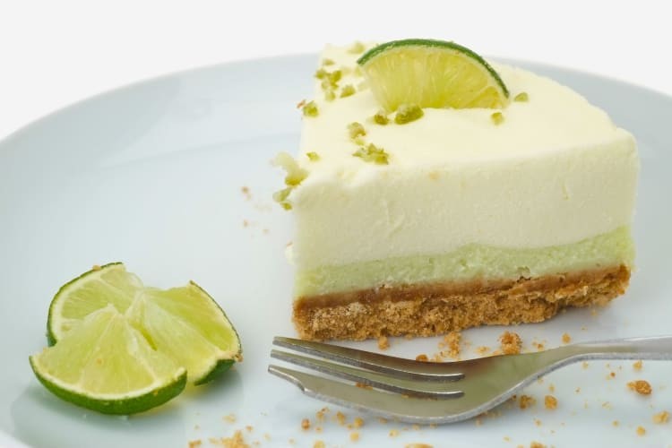 Slice of key lime pie.