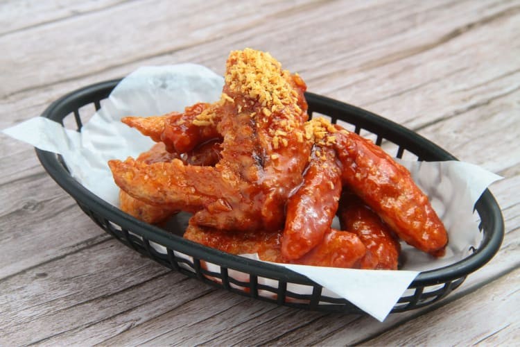 Chicken wings are a free birthday food from Hooters.