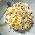 Green Chili Mexican Rice Casserole with crushed red pepper