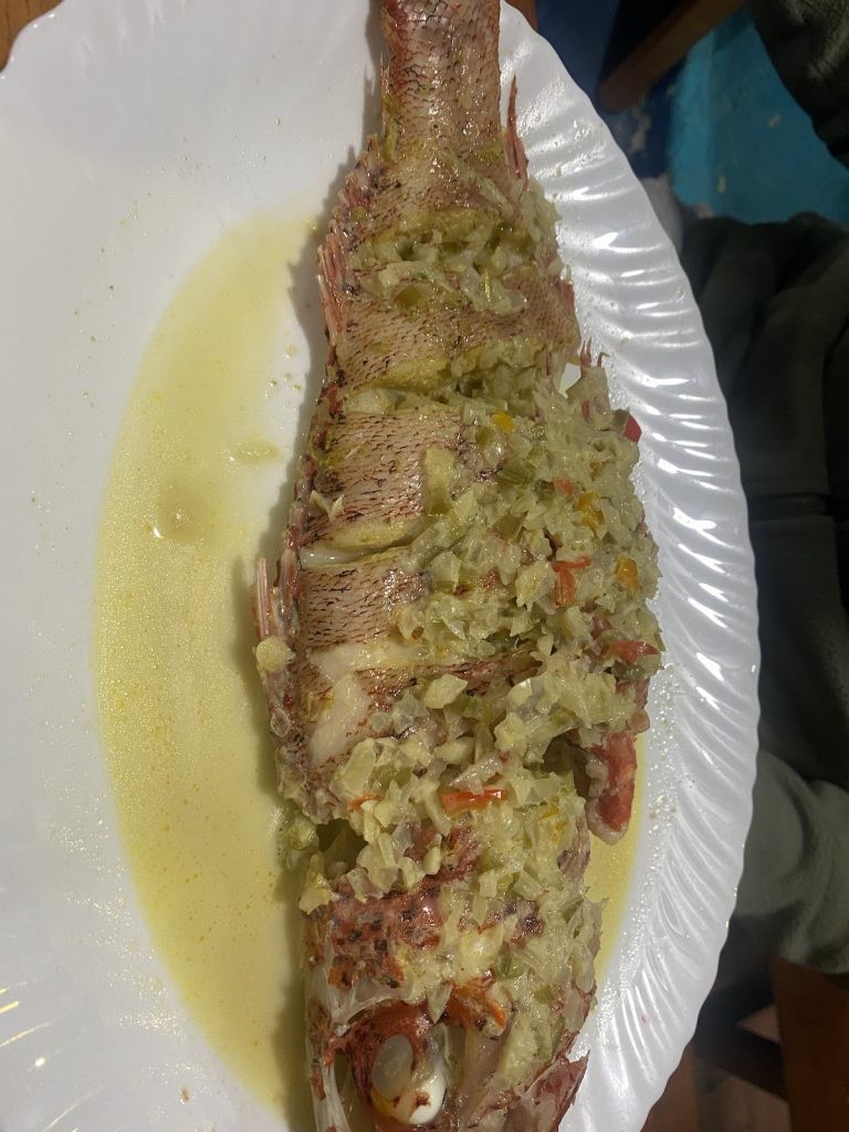 Grilled Brujo fish, a galapagos specialty