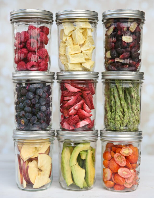 Jars of freeze dried food