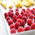 Metal trays of food inside freeze dryer
