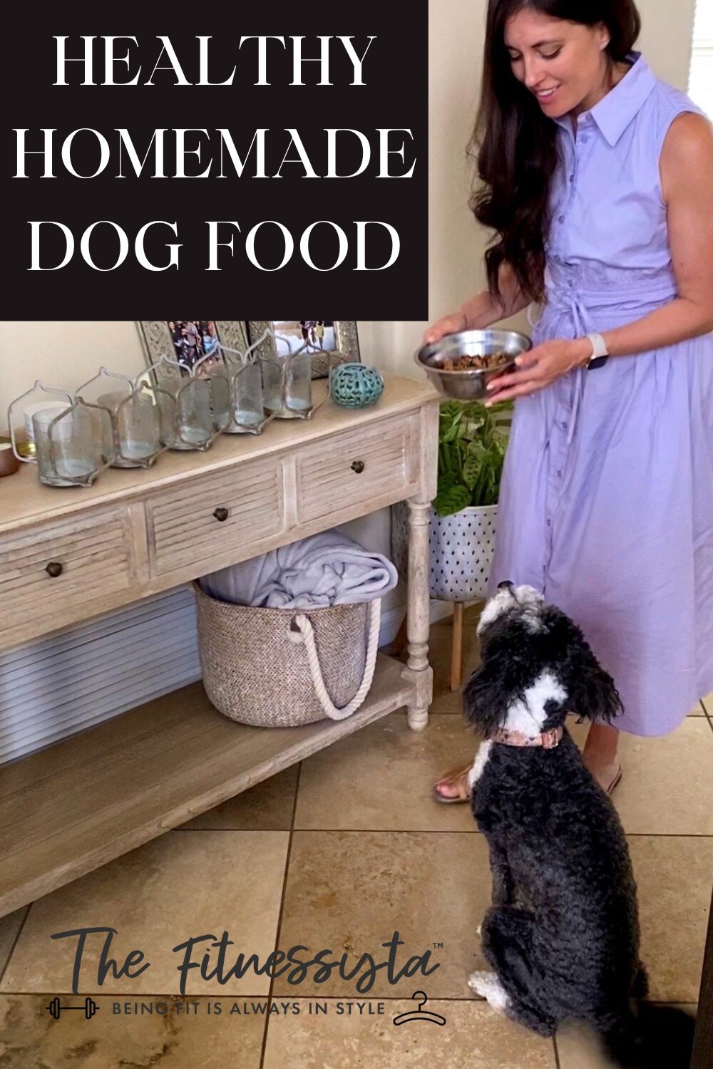 Homemade dog food with beef, vegetables, and sardines
