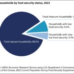 Pie chart of U.S. households by food security status in 2023.