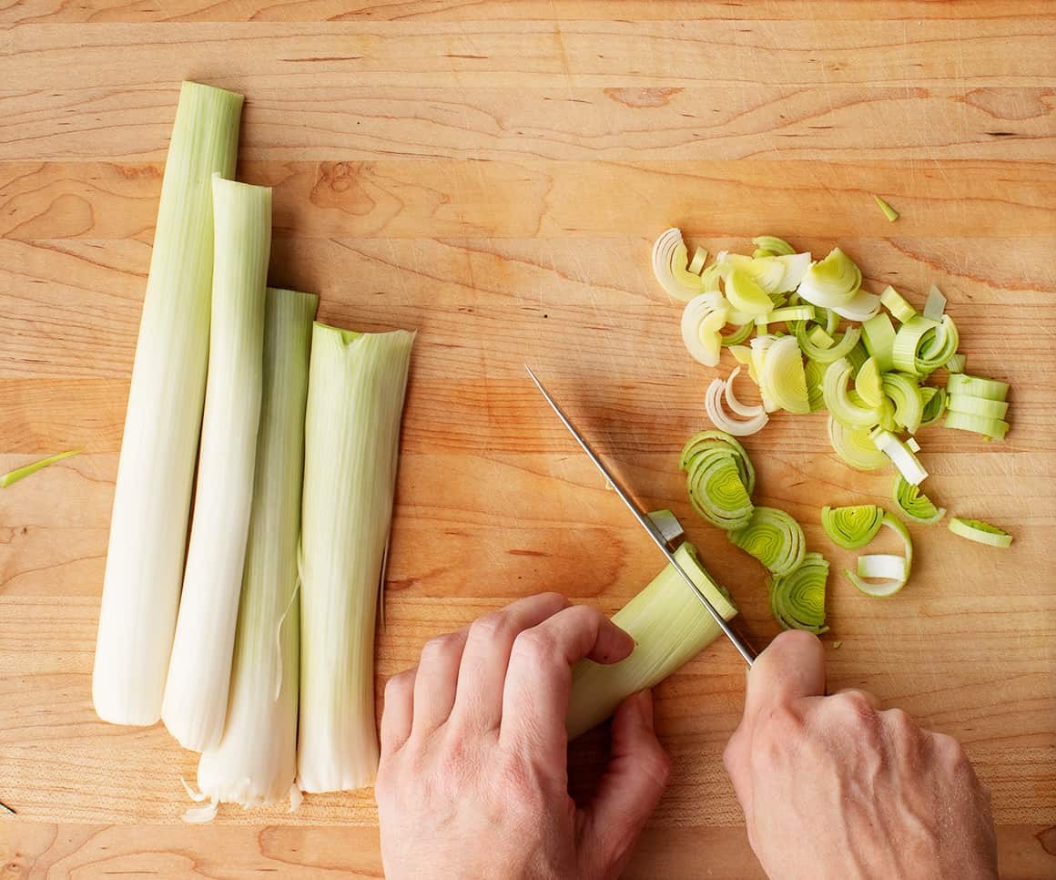How to cut leeks