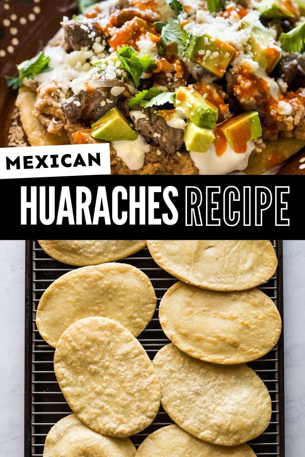 Huarache topped with various ingredients like meat, cheese, and salsa