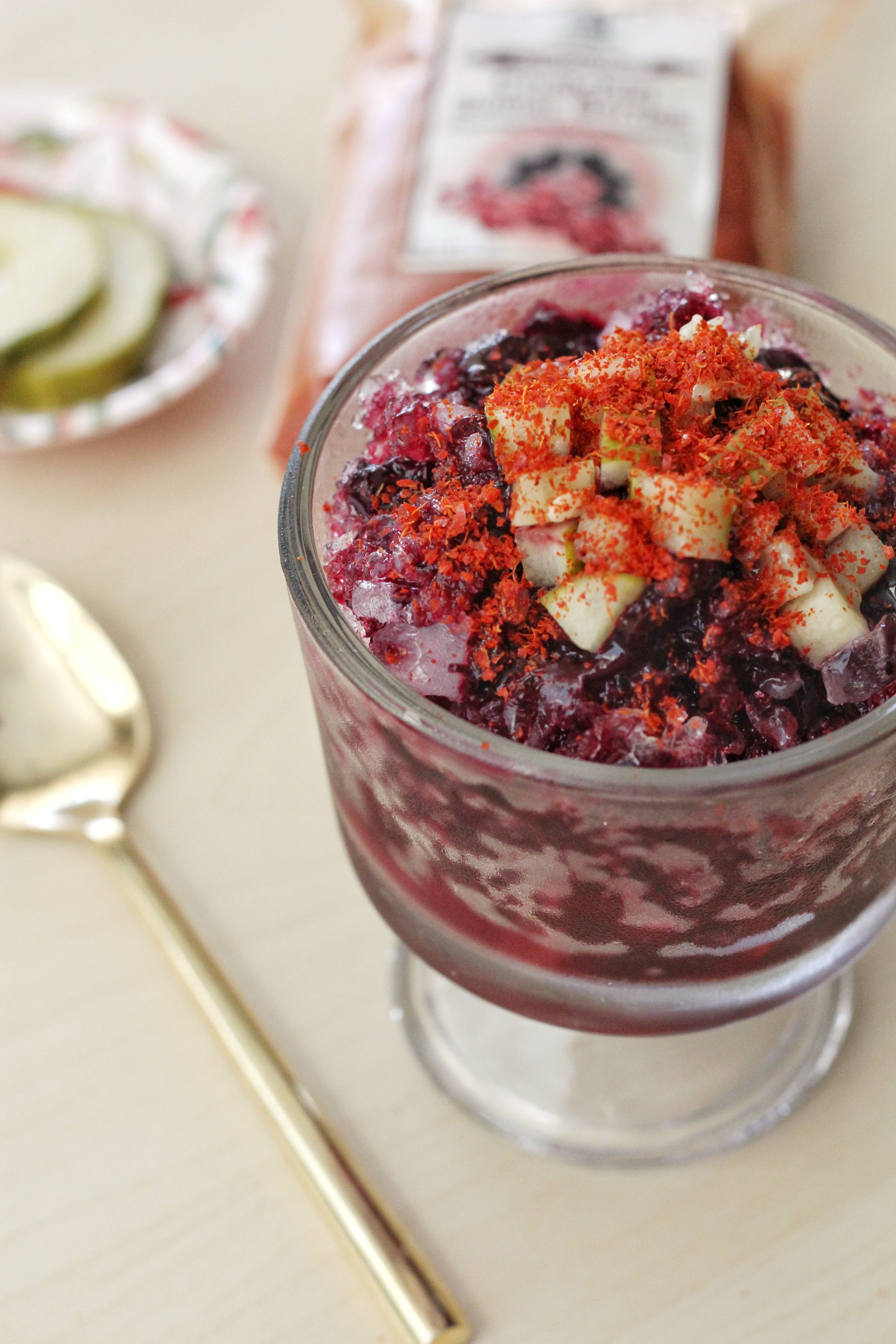 Fancy Navajo Piccadilly with homemade berry sauce and sumac berry sprinkles