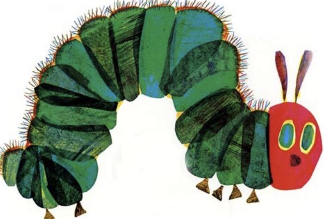 The Very Hungry Caterpillar Eating a Leaf