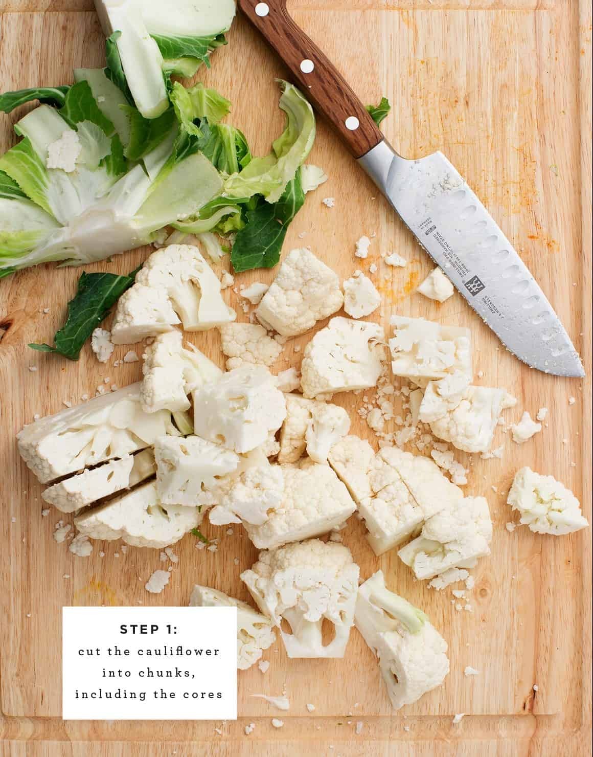 Preparing Cauliflower for Ricing