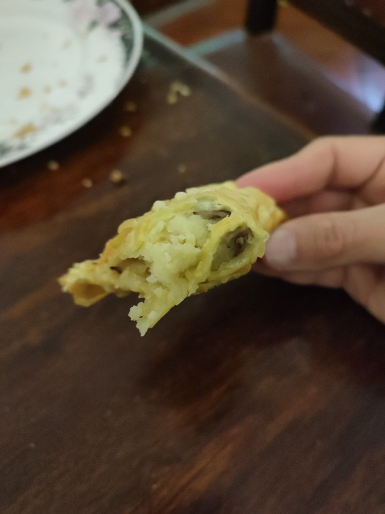 Ecuadorian street food Empanadas with potato and mushrooms