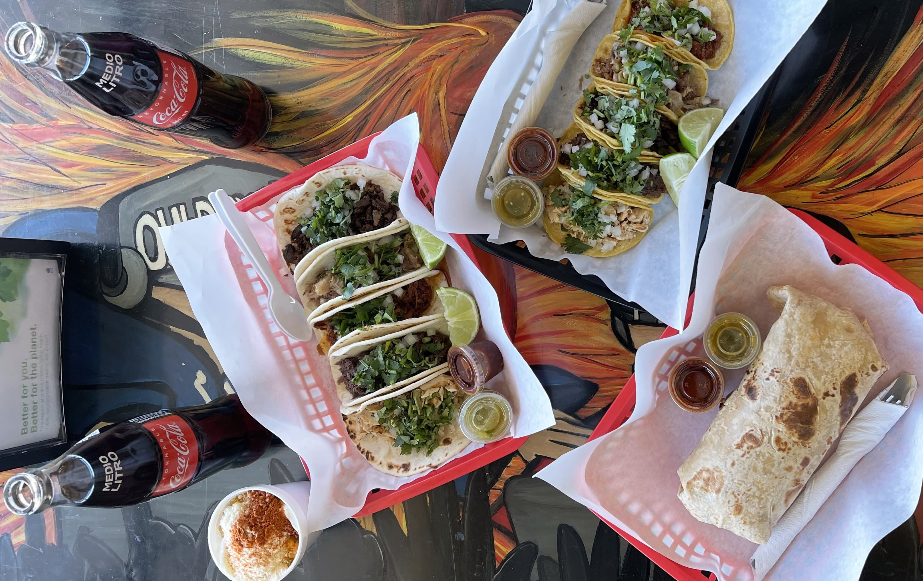 Spread of Tacos la Bamba showcasing a variety of authentic Mexican dishes