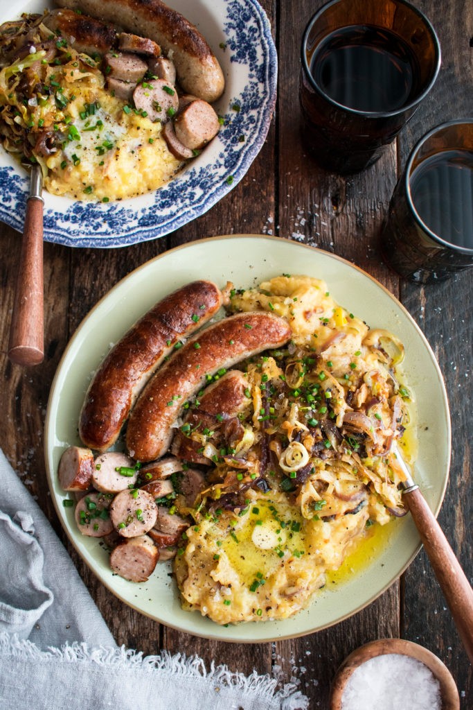 Bangers and Colcannon Mash