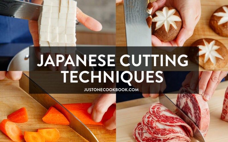a collage of images that show different styles of Japanese cutting techniques