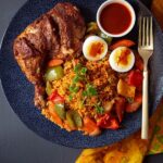 Ghanaian Jollof Rice with Chicken and Vegetables