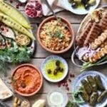 A vibrant display of Lebanese food showcasing the rich culinary traditions of the region
