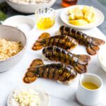 Raw Lobster Tails with Ingredients