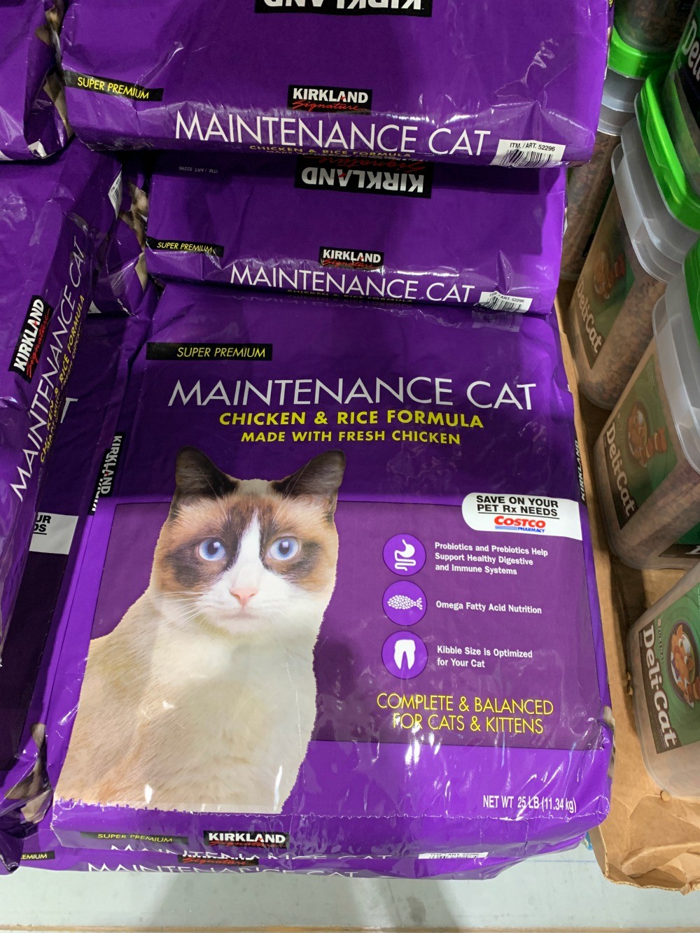 bag of Kirkland Signature Maintenance Cat food at Costco