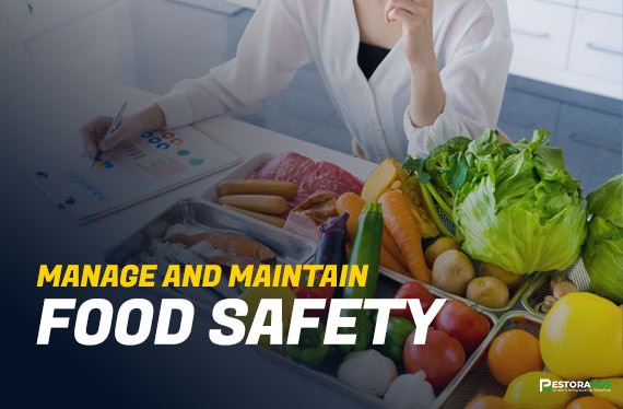 Restaurant staff following food safety protocols