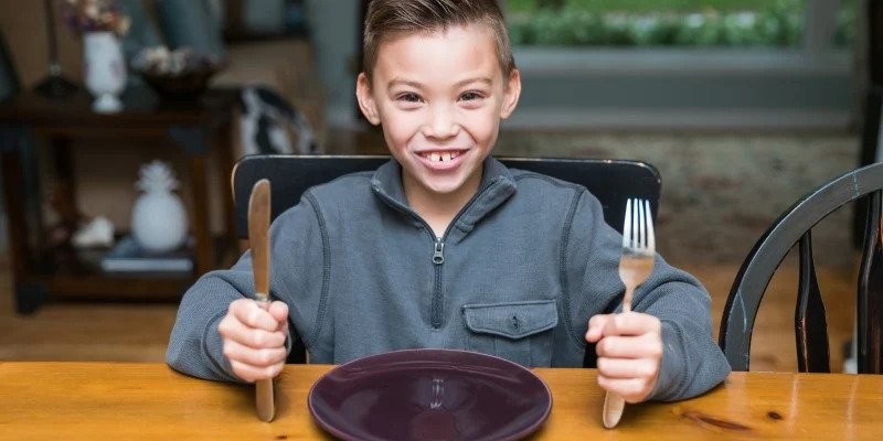 A woman practicing mindful eating.