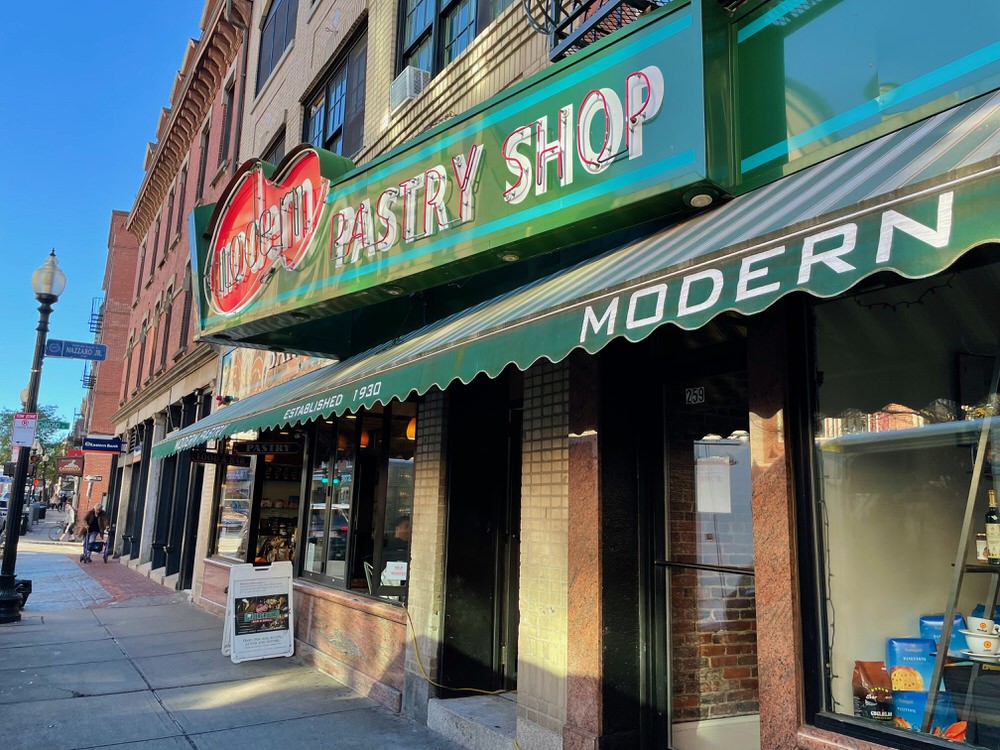 Outside view of Modern Pastry in Boston