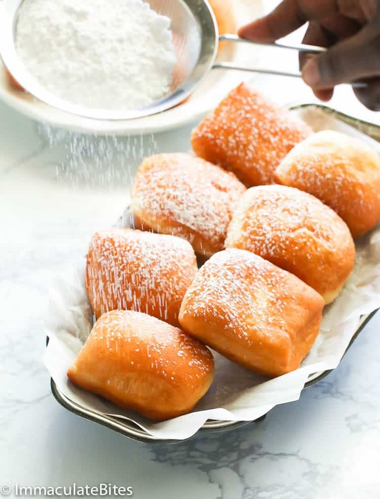 New Orleans Beignet dusted with powdered sugar