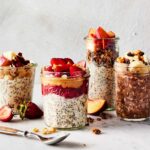Overnight oats with fresh berries and nuts