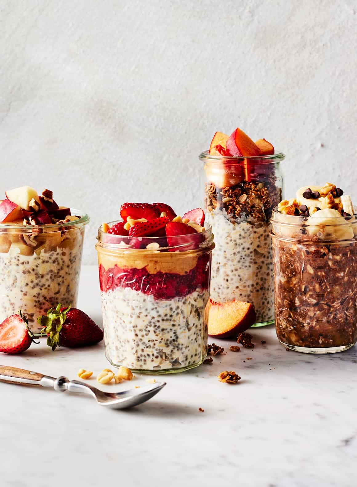 Overnight oats with fresh berries and nuts