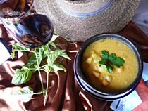 Papas con Chuchoca served on a plate