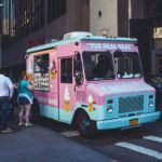 People ordering food from a food truck