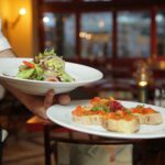 Assorted Food on White Ceramic Plates