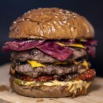Burger and fries to go