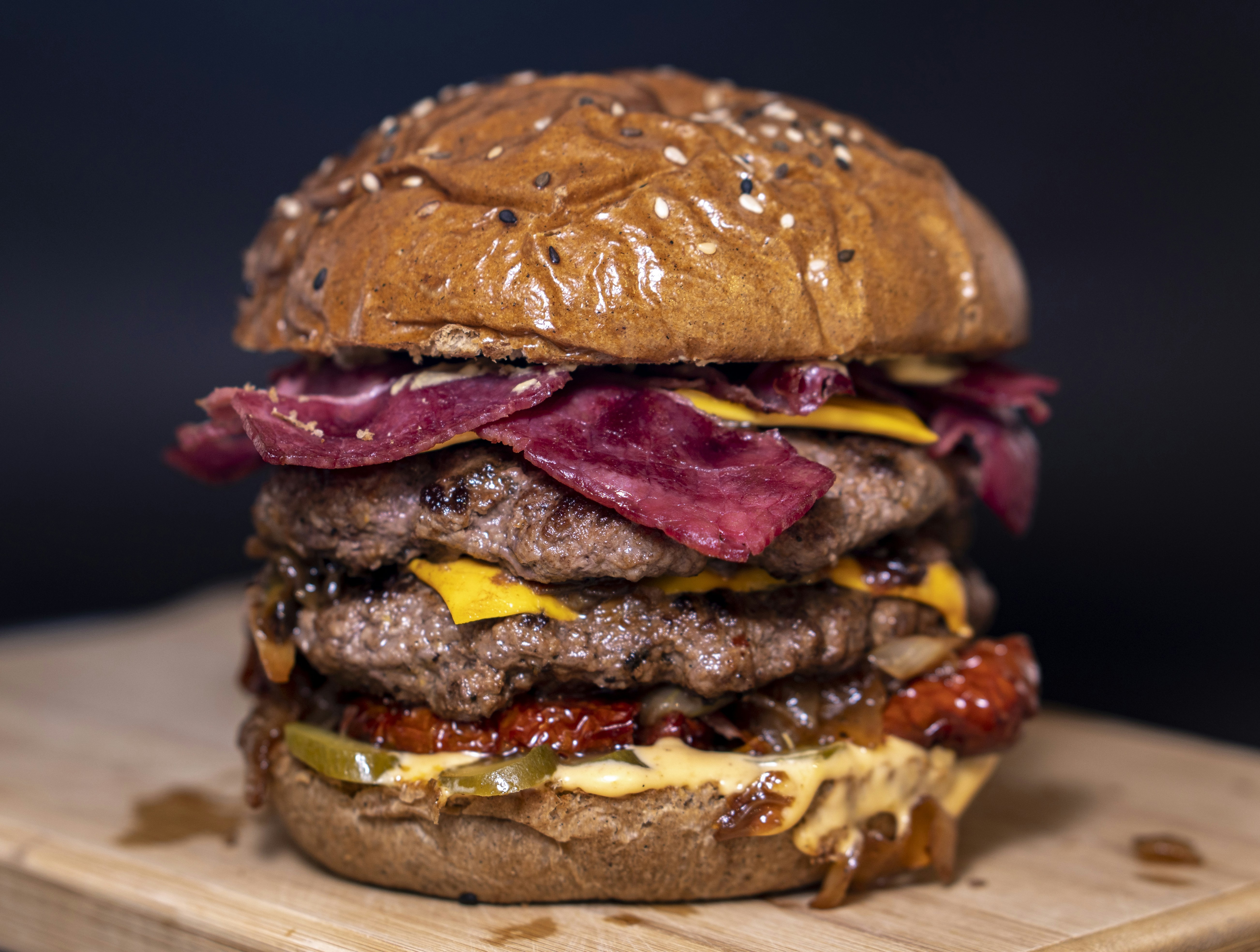 Burger and fries to go
