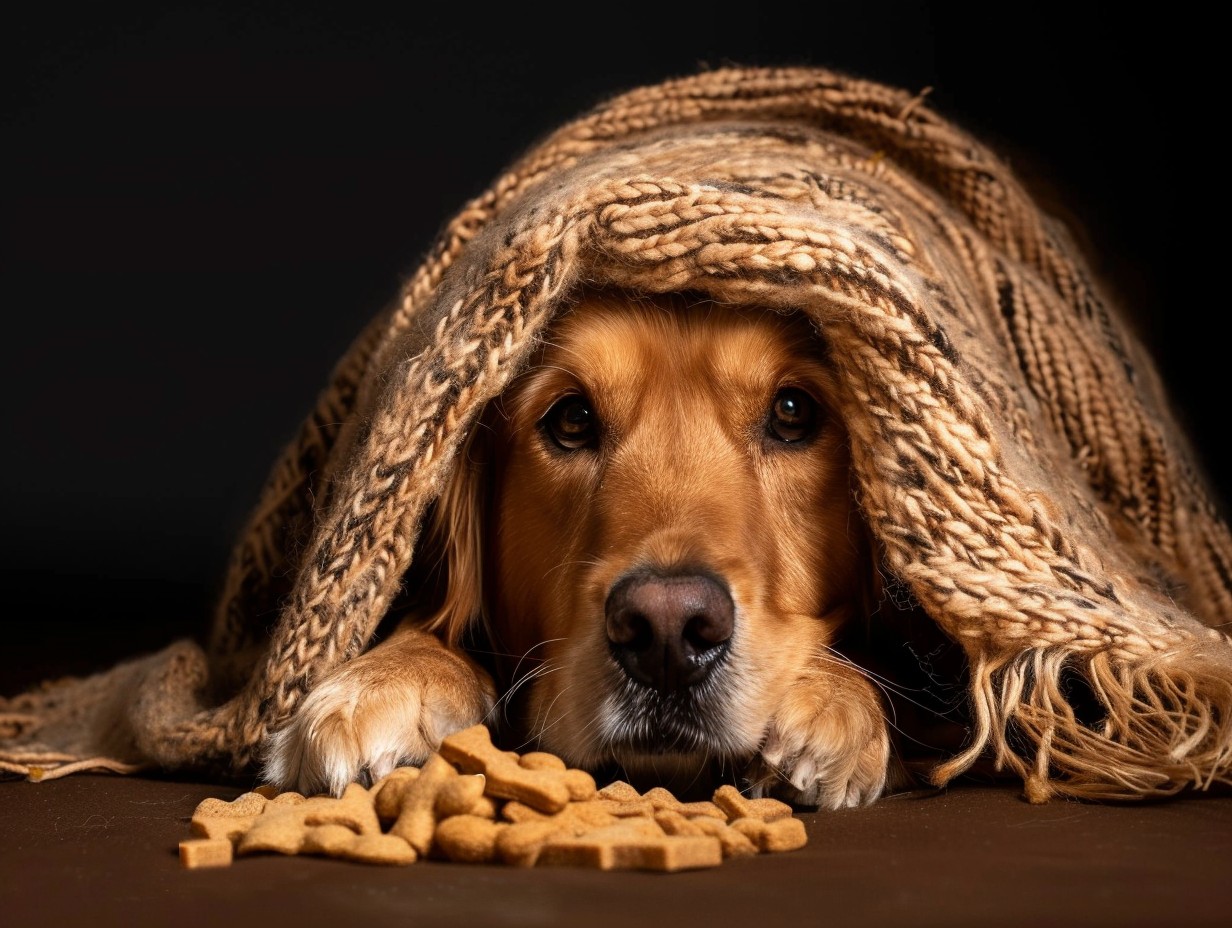 dog with blanket