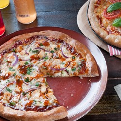 Pizza with various toppings