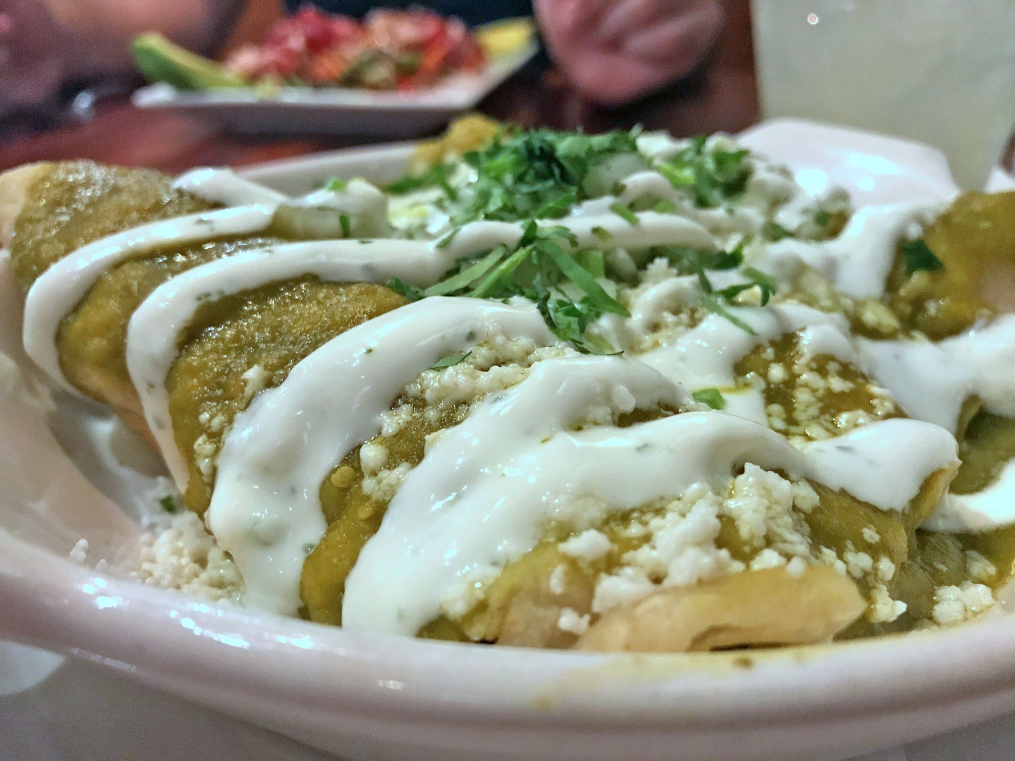Mouthwatering pork enchiladas at Red Mesa Cantina