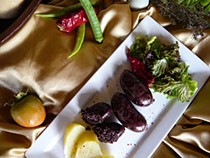 Prietas served with potatoes