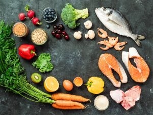 Collagen boosting foods including eggs, shellfish, oranges, and kiwis