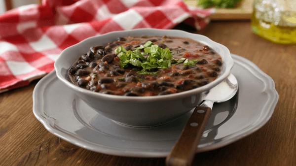 Nutritious black bean soup, a comforting side to tamales