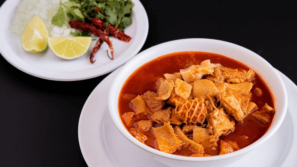 Hearty menudo, a traditional Mexican soup to enjoy with tamales