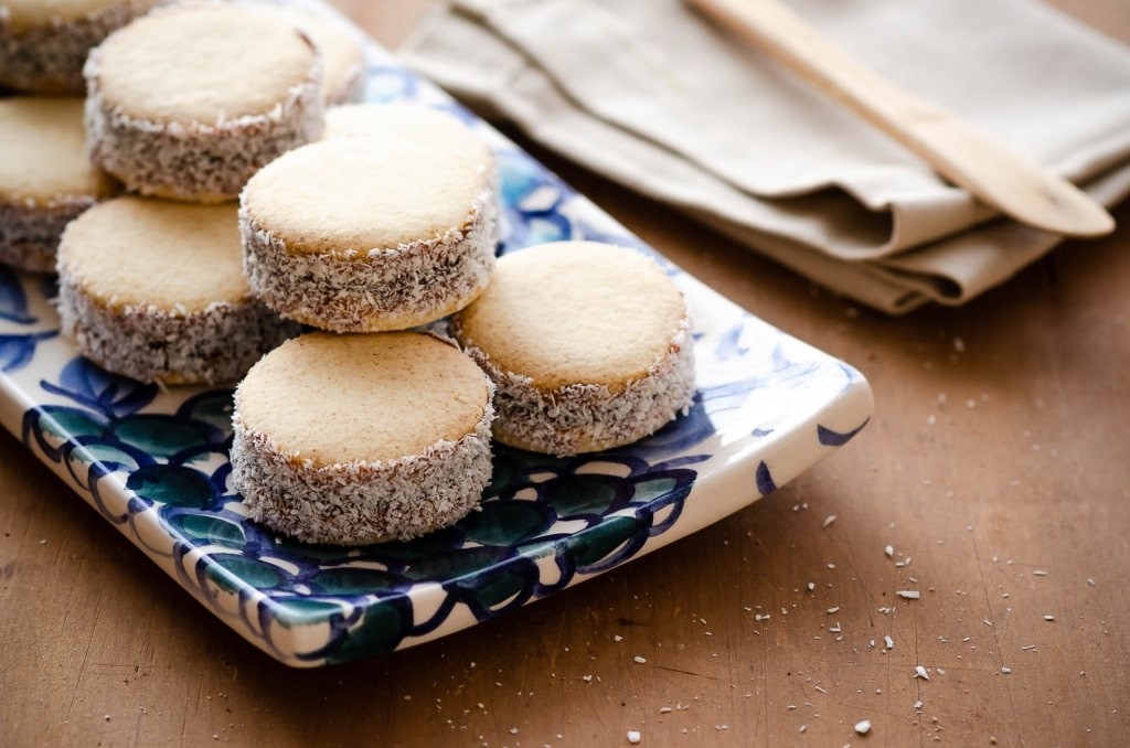Plate of Alfajores cookies