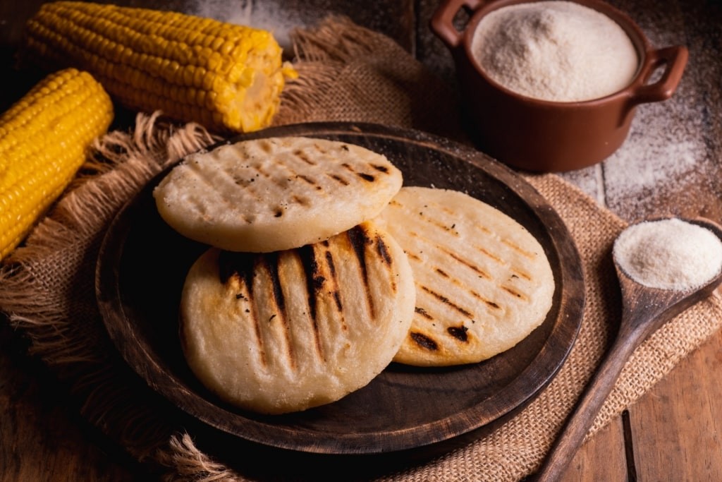 Variety of arepas on a plate