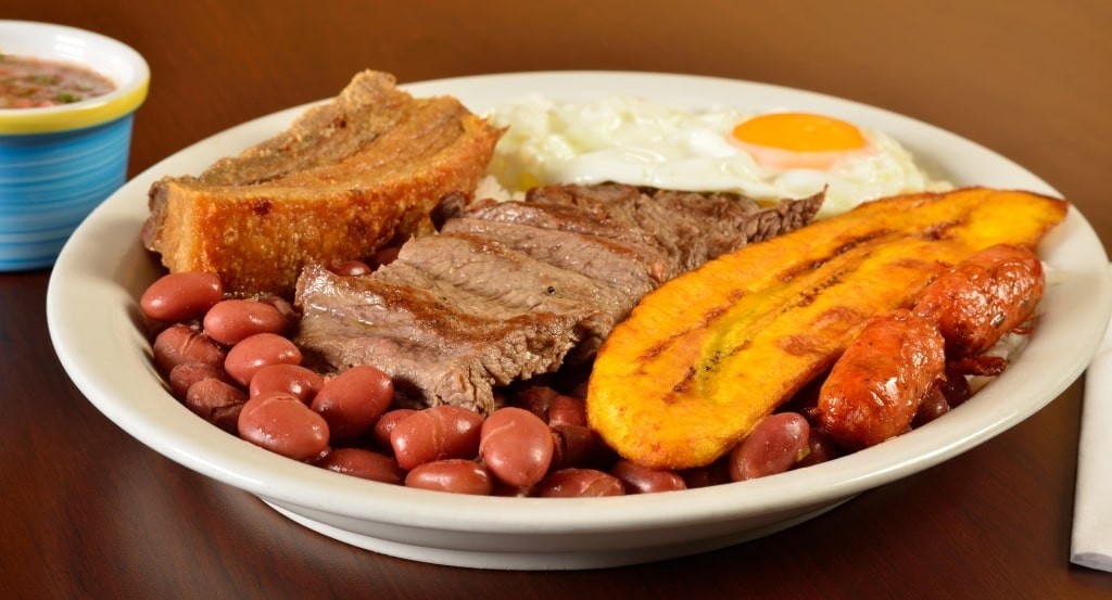 Bandeja Paisa on a platter
