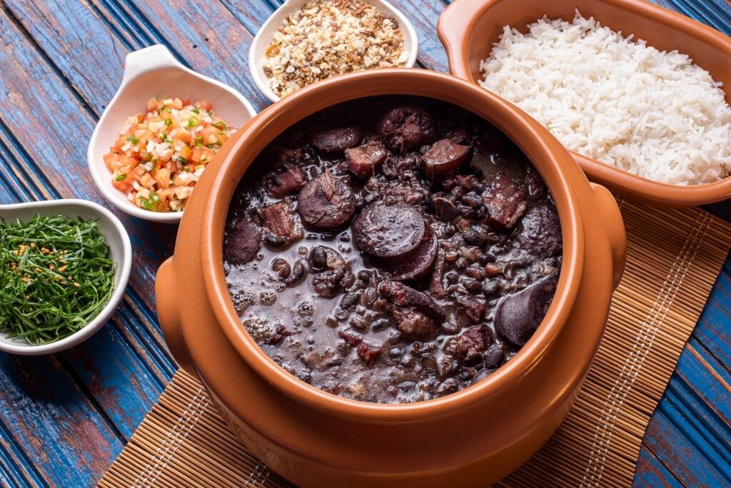 Pot of Feijoada stew