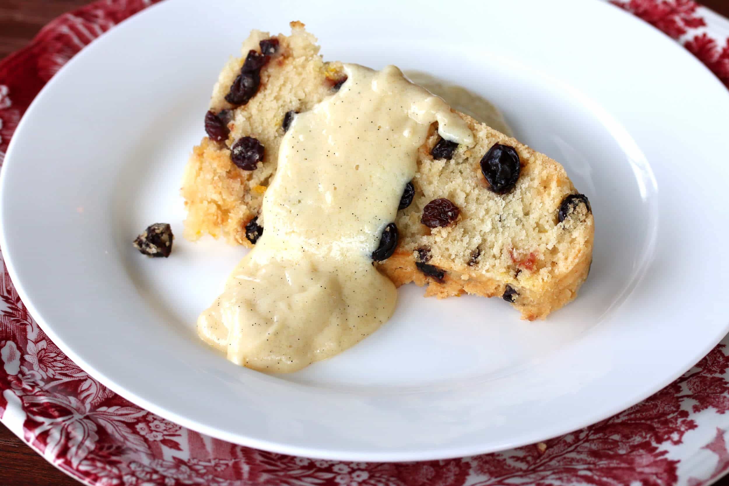 Serving spotted dick with custard