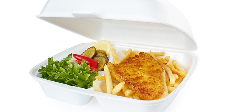 Takeaway food and salad