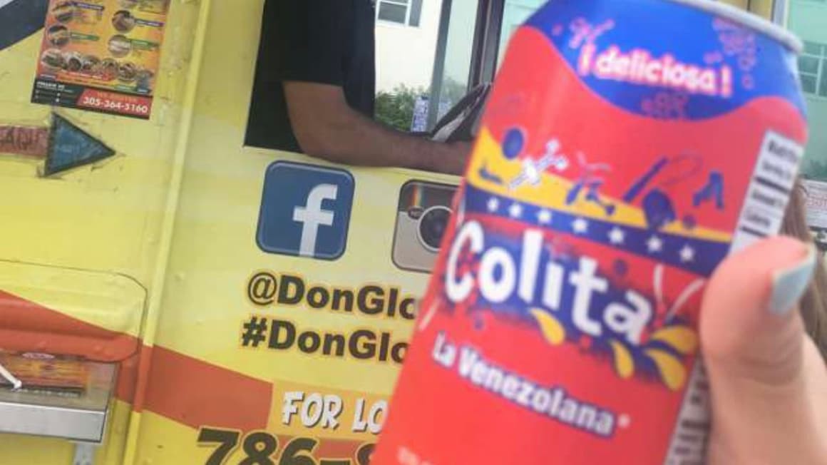 Refreshing Colita, a beloved Venezuelan soda, served at a food truck